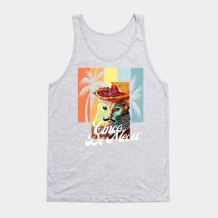 Cinco De Meow (cat in sombrero, mustache, palm trees) Tank Top